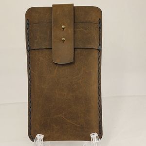 Natural Brown Leather Phone Case Cover fits Galaxy S9, S9+ and similar